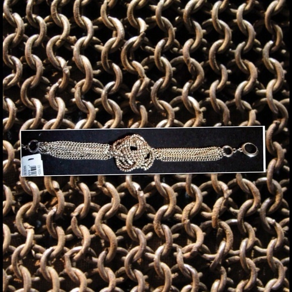 Nwt Abs Burnished Goldtone Woven Knot Bracelet